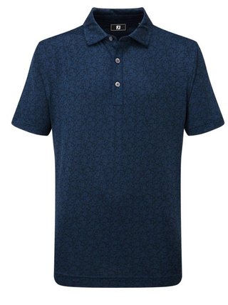 FootJoy Painted Floral Lisle junior polo, navy