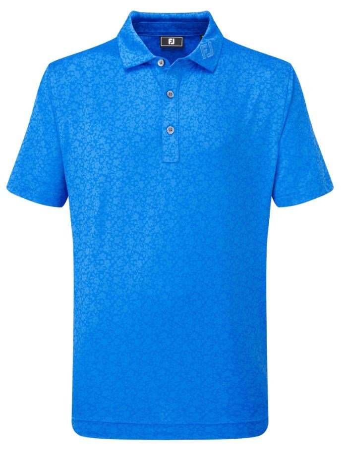 FootJoy Painted Floral Lisle junior polo, cobalt