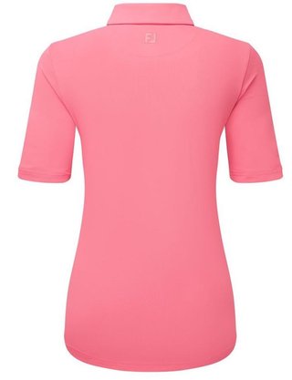 FootJoy Half Sleeve Ruched Lisle dames polo, pink lemonade