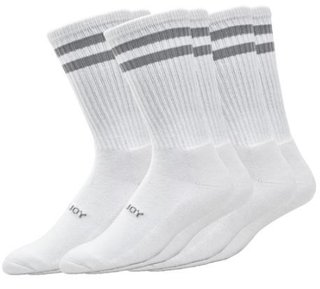 FootJoy ComfortSof Crew heren sokken, wit/grijs gestreept (3 paar)