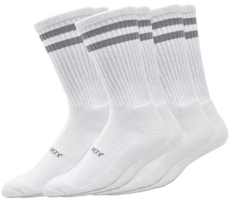 FootJoy ComfortSof Crew heren sokken, wit/grijs gestreept (3 paar)