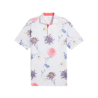 Puma Mattr Dahlia heren polo, white glow/peach frost