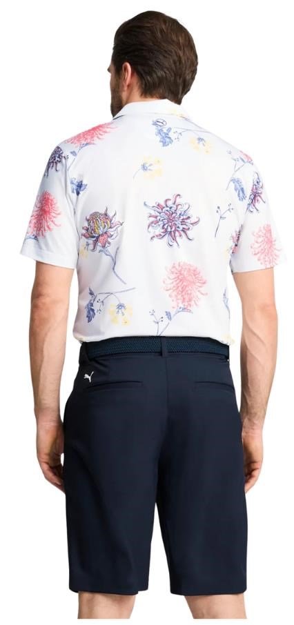 Puma Mattr Dahlia heren polo, white glow/peach frost