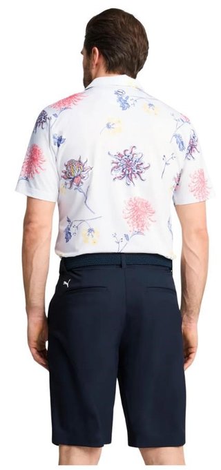 Puma Mattr Dahlia heren polo, white glow/peach frost