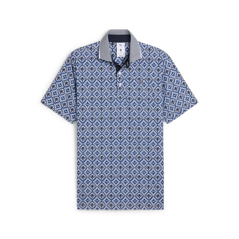 Puma X PTC Tile heren polo, white glow/deep navy