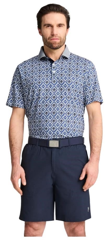 Puma X PTC Tile heren polo, white glow/deep navy