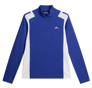 J.Lindeberg Lukas Quarter Zip heren sweatshirt, clematis blue