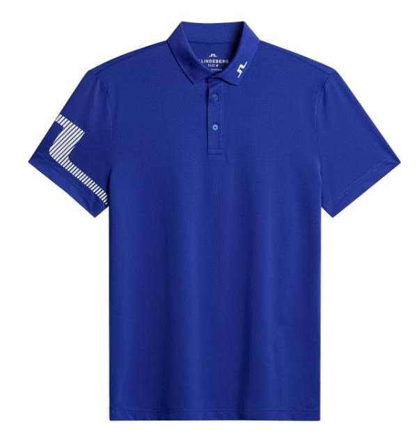 J.Lindeberg Heath Strike heren polo, clematis blue