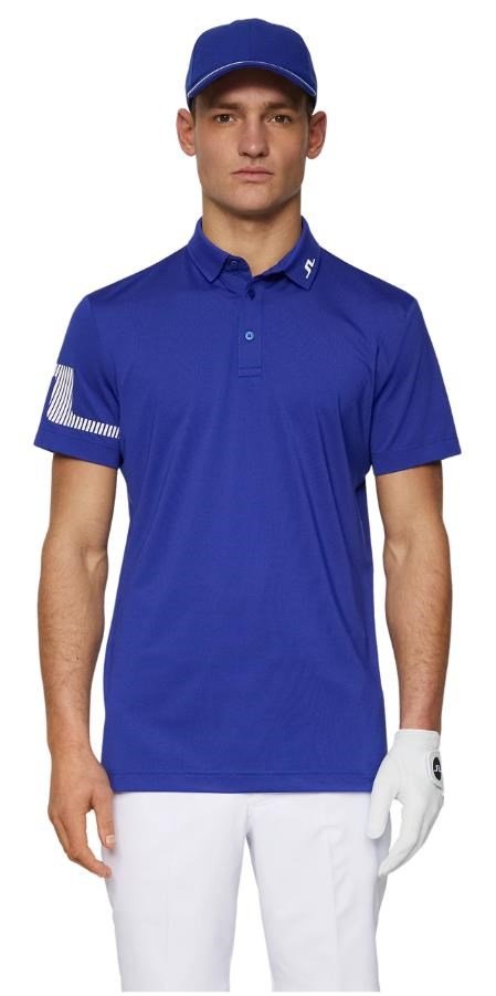 J.Lindeberg Heath Strike heren polo, clematis blue