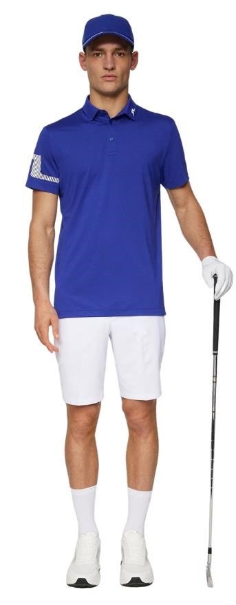 J.Lindeberg Heath Strike heren polo, clematis blue