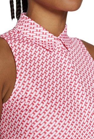 J.Lindeberg Dena Print mouwloze dames polo, tour geo pink