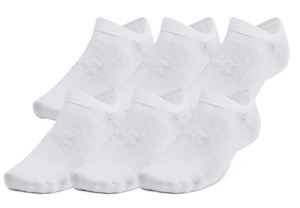Under Armour Essential No Show unisex sokken (6 paar), wit