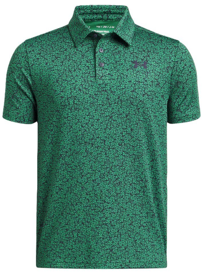 Under Armour Playoff Printed junior polo, team kelly green