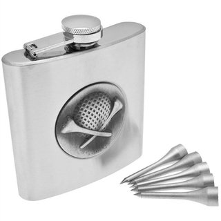 Longridge Golfers Hip Flask Set