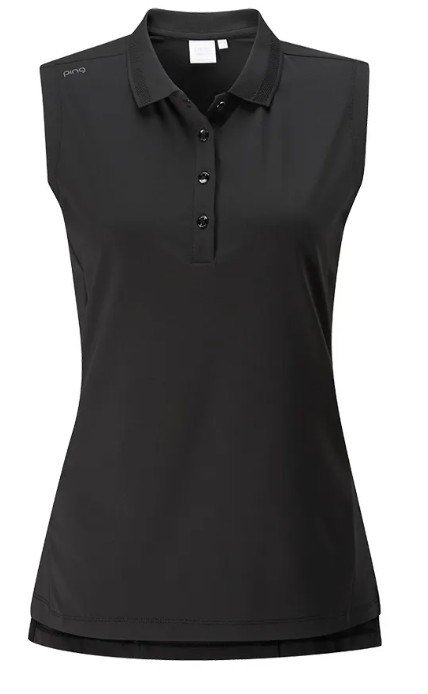 PING Solene Sleeveless dames polo, zwart