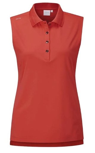PING Solene sleeveless dames polo, rich red