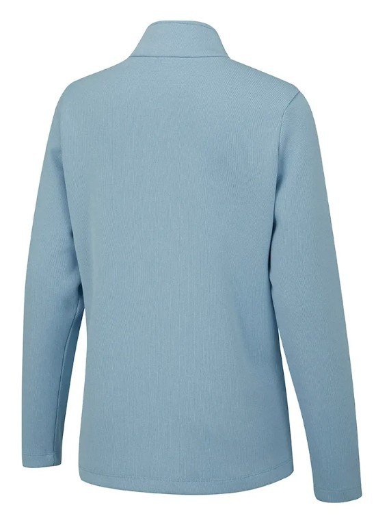 PING Lyla half zip ribbed dames fleece, hemelsblauw gemêleerd