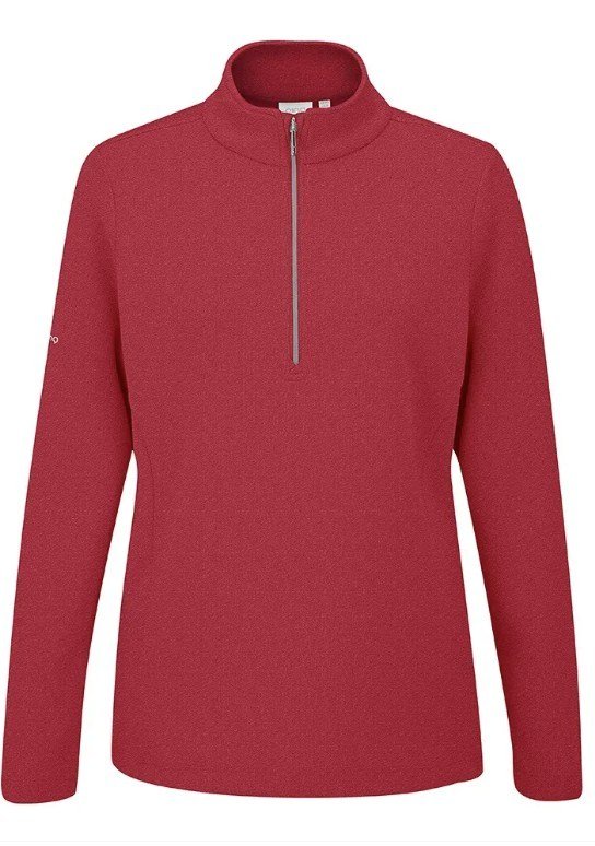 PING Lyla Half Zip Ribbed dames fleece, rich red marl