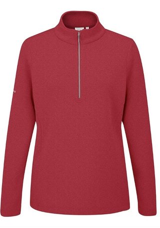 PING Lyla Half Zip Ribbed dames fleece, rich red marl