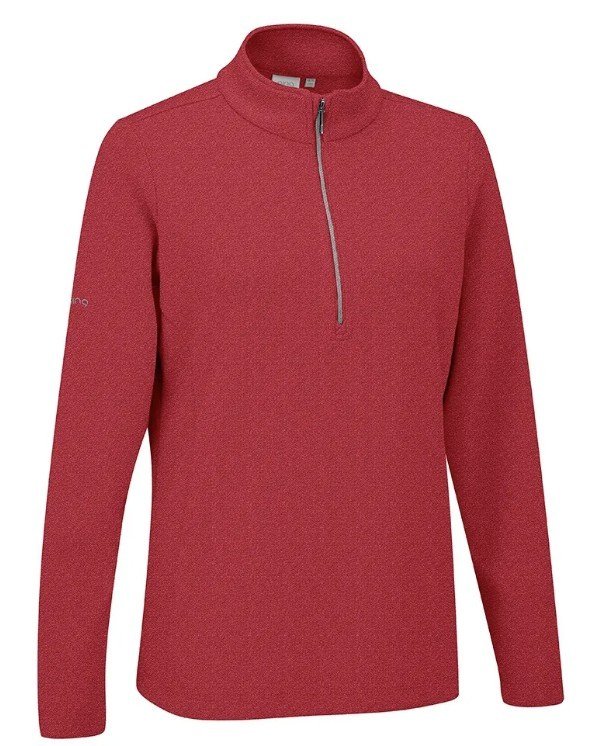 PING Lyla Half Zip Ribbed dames fleece, rich red marl