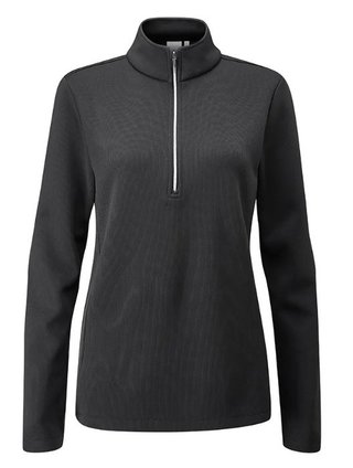 PING Lyla Half Zip Ribbed dames fleece, zwart