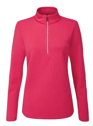 PING Lyla half zip ribbed dames fleece, rosebud