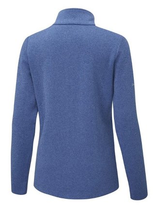 PING Lyla half zip ribbed dames fleece, snorkel blue marl