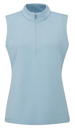 PING Lyla Half Zip dames vest, blauw marl