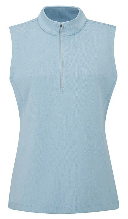 PING Lyla Half Zip dames vest, blauw marl