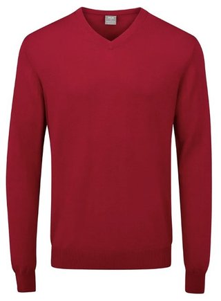 PING Sullivan heren V-hals trui, rich red