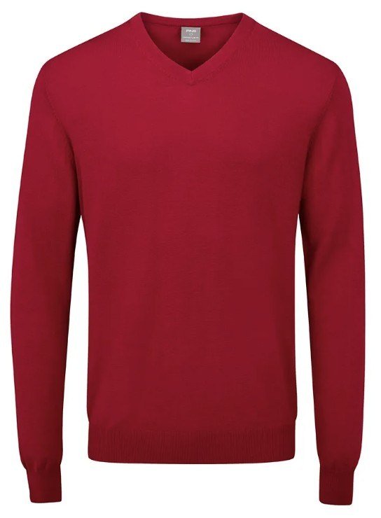 PING Sullivan heren V-hals trui, rich red