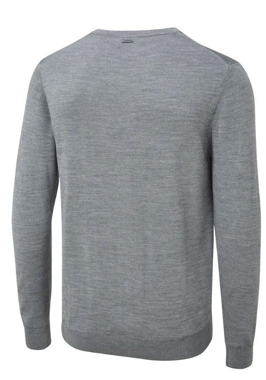 PING Sullivan heren V-hals trui, french grey marl