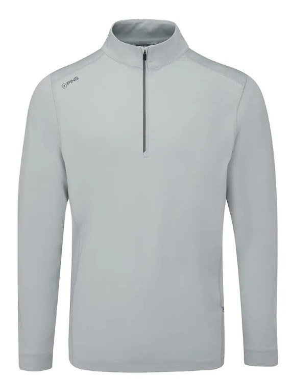 PING Latham Half Zip heren midlayer, pearl grey