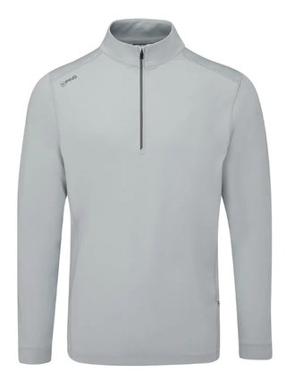 PING Latham Half Zip heren midlayer, pearl grey