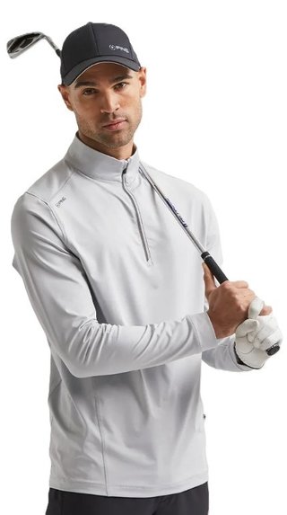 PING Latham Half Zip heren midlayer, pearl grey