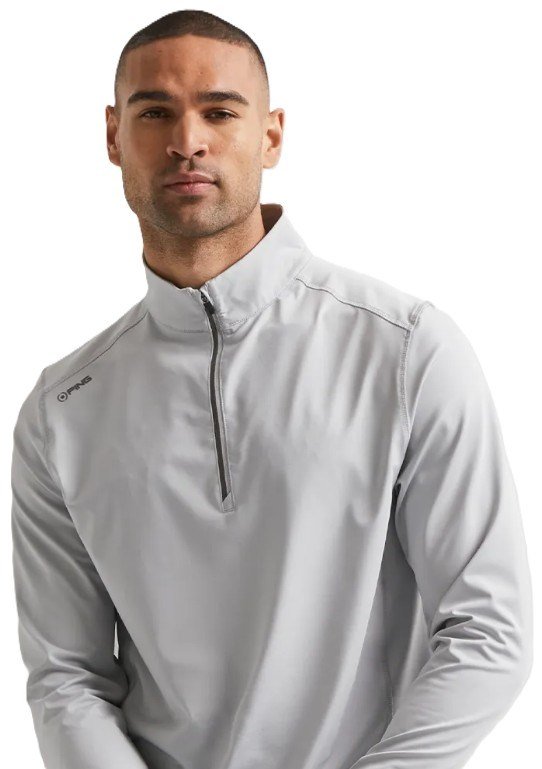 PING Latham Half Zip heren midlayer, pearl grey