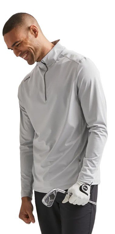 PING Latham Half Zip heren midlayer, pearl grey