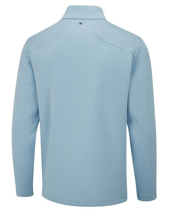 PING Ramsey half zip ribbed fleece heren pullover, sky blue marl