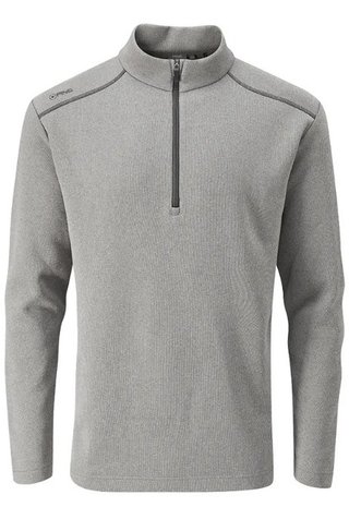PING Ramsey half zip ribbed fleece heren pullover, ash marl