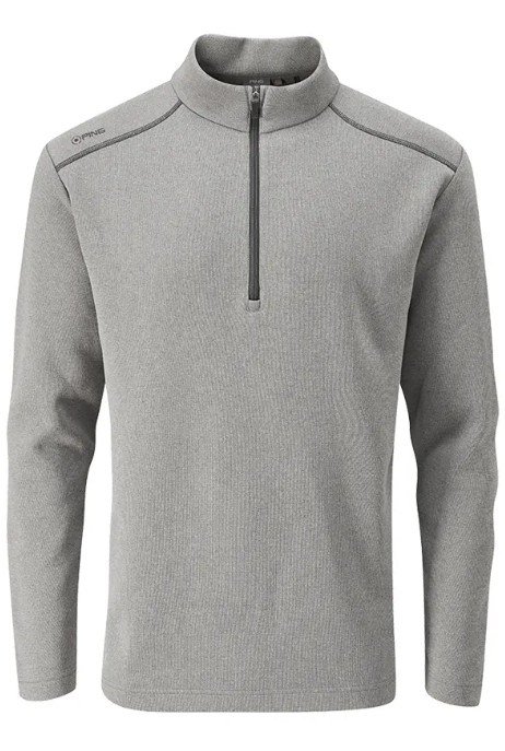 PING Ramsey half zip ribbed fleece heren pullover, ash marl