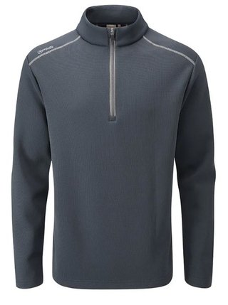 PING Ramsey half zip ribbed fleece heren pullover, navy