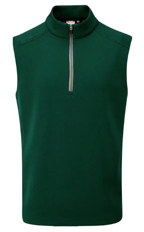 PING Ramsey geribbeld fleece vest heren, dennengroen