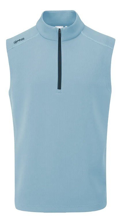 PING Ramsey heren geribbeld fleece vest, blue marl