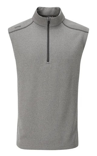 PING Ramsey heren geribbeld fleece vest, ash marl