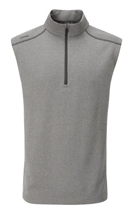 PING Ramsey heren geribbeld fleece vest, ash marl
