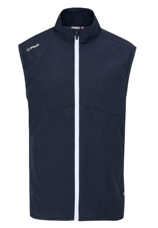 PING Ashbourne heren fleece vest, navy/stormcloud