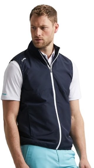 PING Ashbourne heren fleece vest, navy/stormcloud