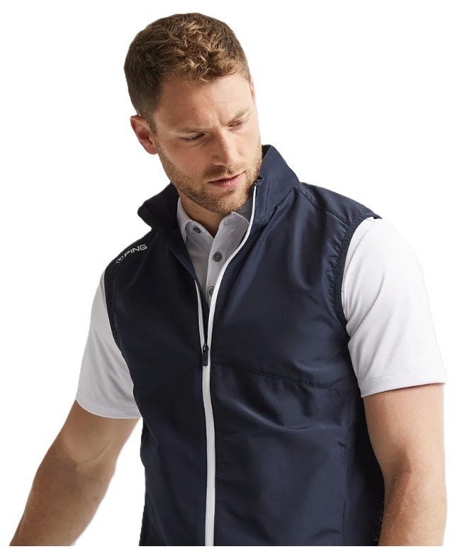 PING Ashbourne heren fleece vest, navy/stormcloud