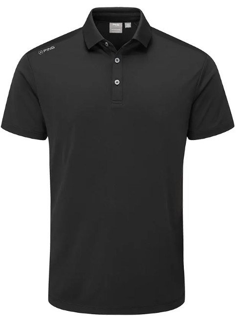 PING Lindum heren polo, zwart