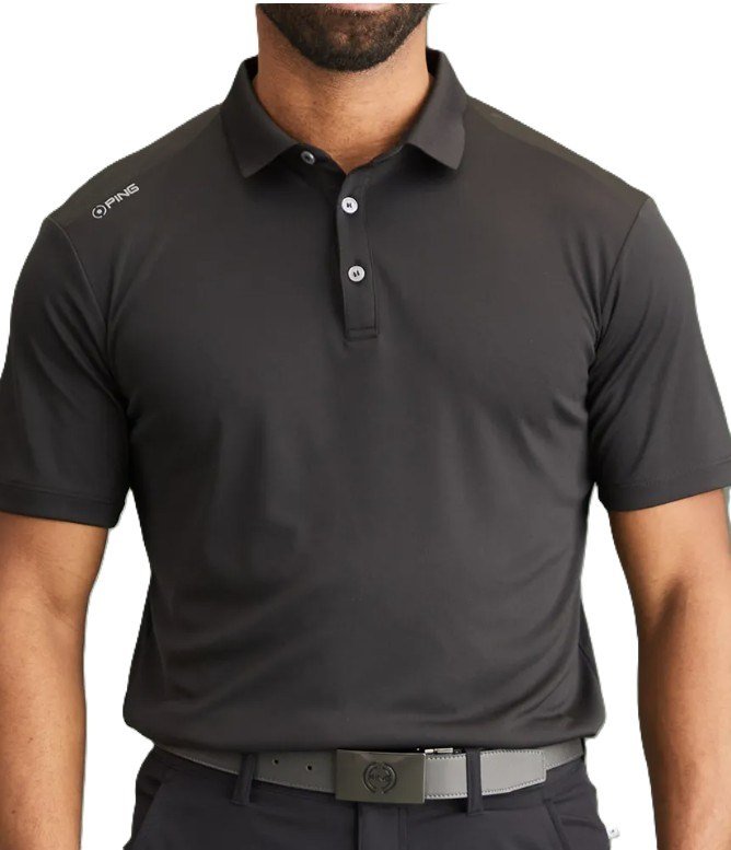 PING Lindum heren polo, zwart